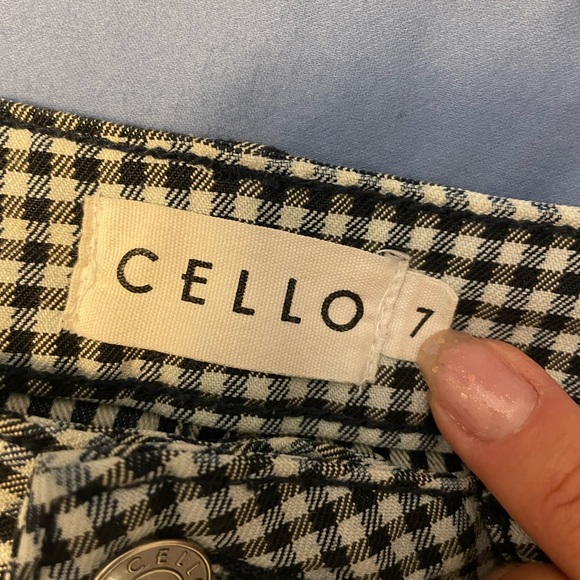 Navy blue gingham jeans size 7 - Picture 3 of 3